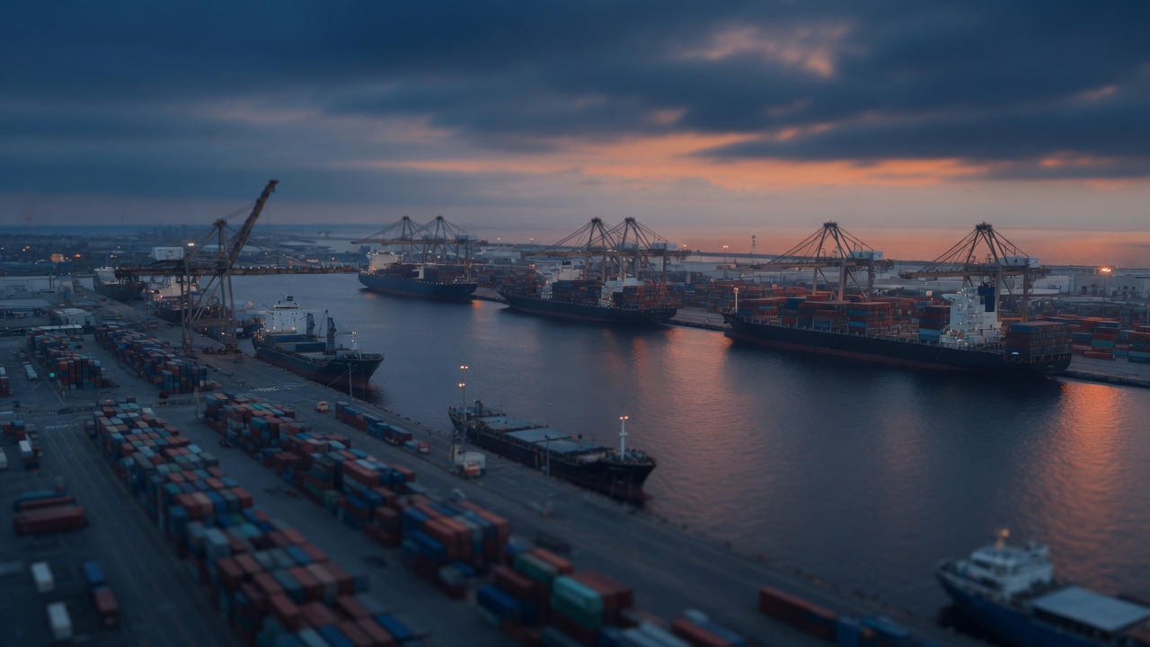 Cargo vessel at sea for logistics and supply chain operations